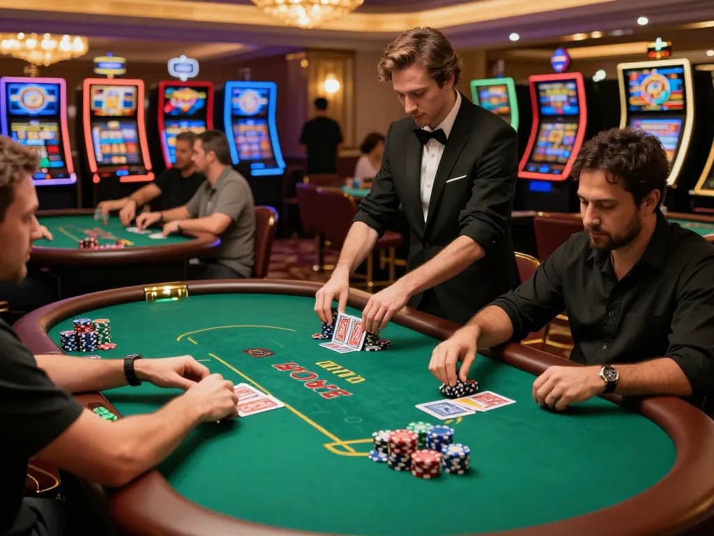 Players enjoying the exhilaration of poker at a GO8 casino, showcasing strategic gameplay and vibrant atmosphere.