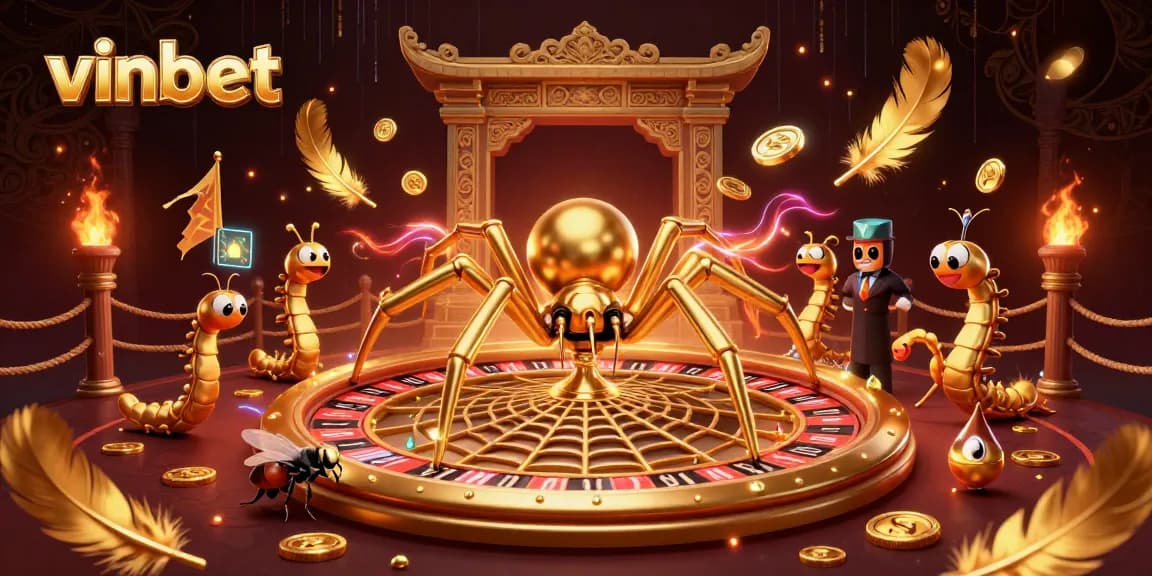 Experience thrilling gameplay at vinbet with our exciting casino scene featuring roulette and dynamic characters.