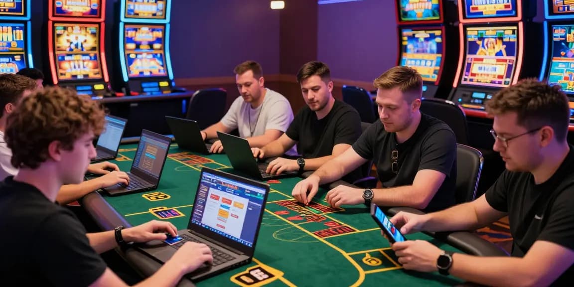 Players at credit card casinos engaged in gameplay, showcasing diverse payment methods like Visa and Mastercard at jumpspace.org.uk.