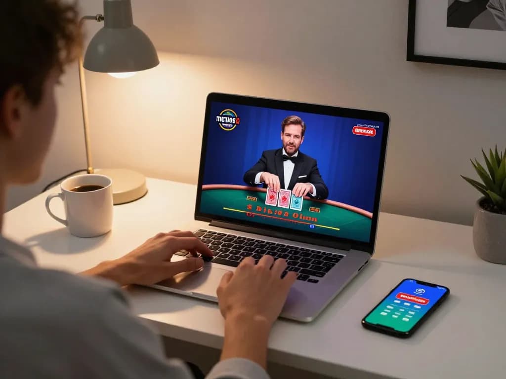 Experience exciting blackjack gameplay on 9bet with a cozy online gaming setup at home