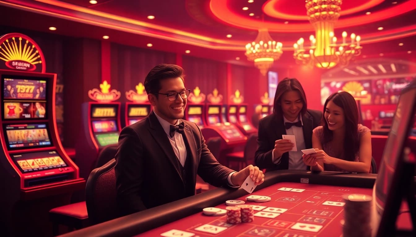 The lively online casino experience at https://xx88.promo/, showcasing players enjoying vibrant slot machines and dynamic betting interfaces.