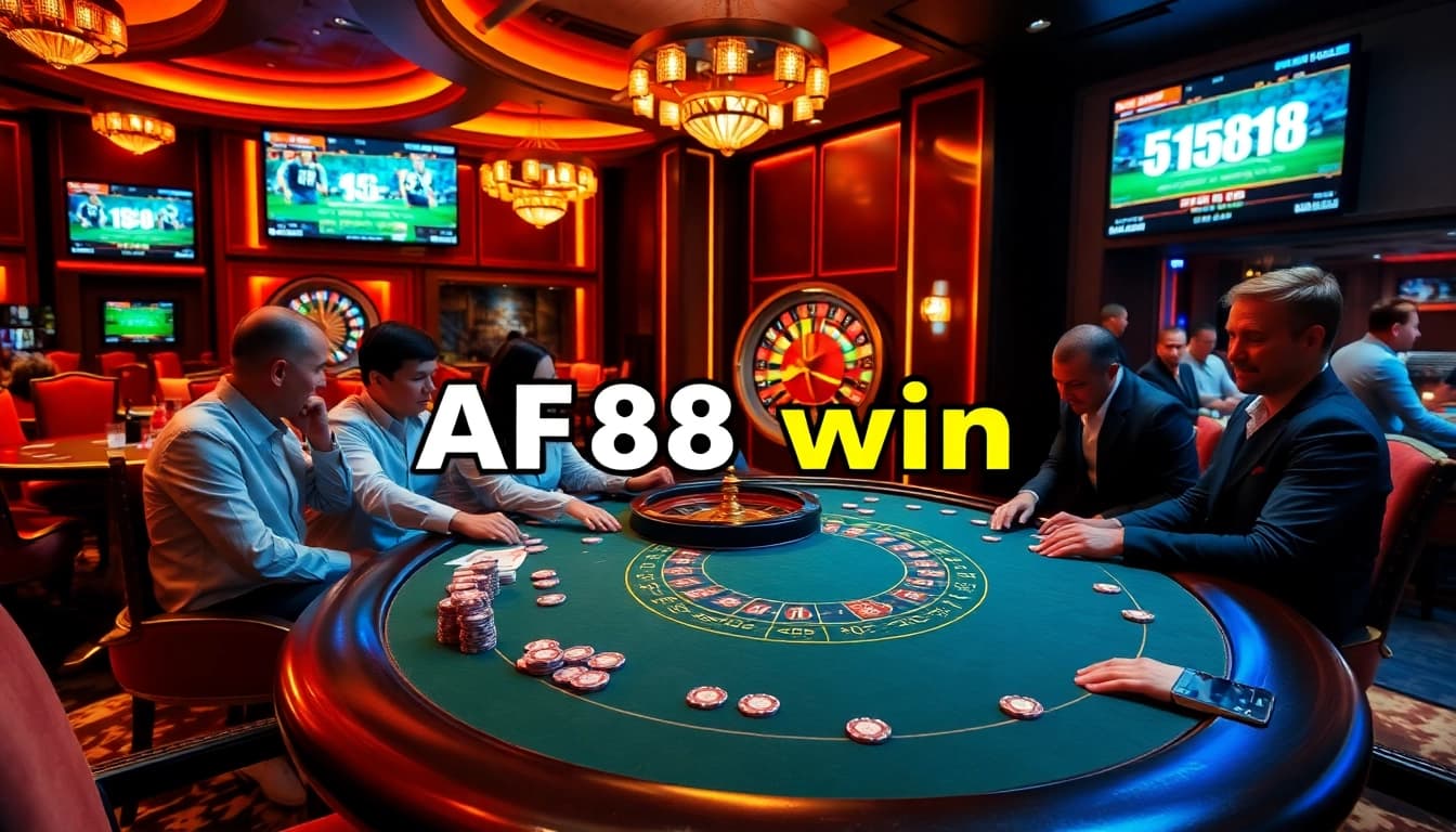 Action-packed poker game at AF88 win casino featuring vibrant ambiance and luxury.