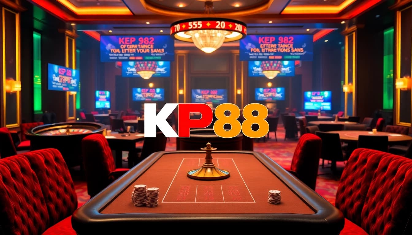 Experience high-stakes gaming at KP88 with vibrant casino tables and rich ambiance.