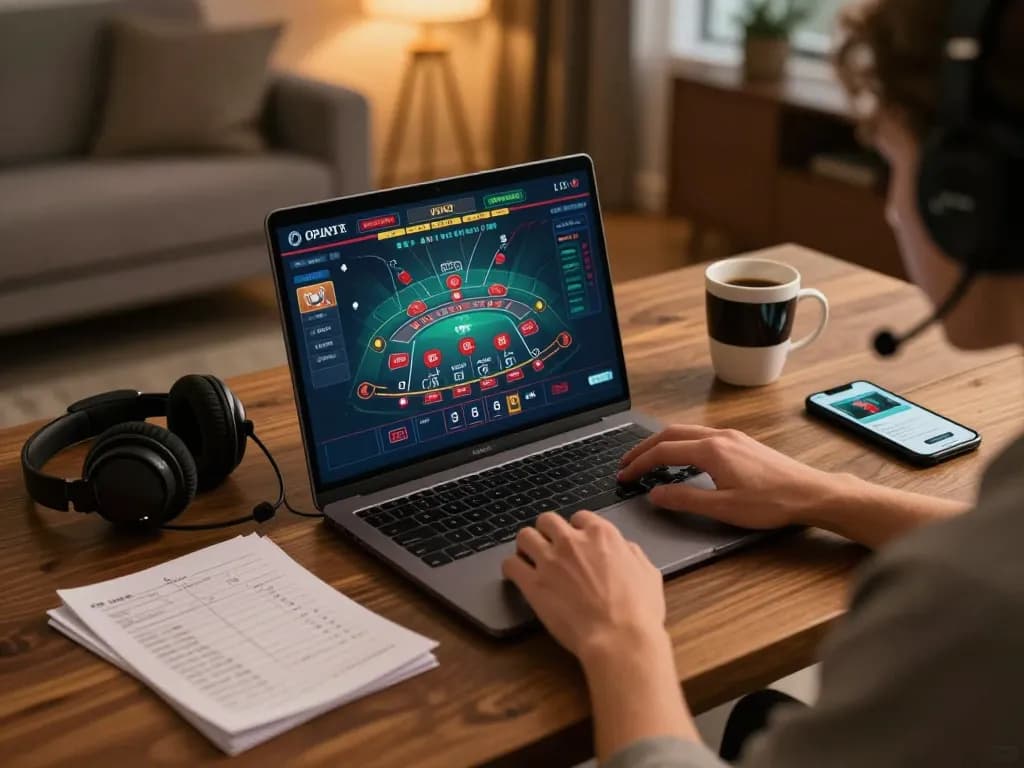 Player enjoying a live dealer blackjack session on a laptop, showcasing the engaging KUWIN platform and strategic gameplay
