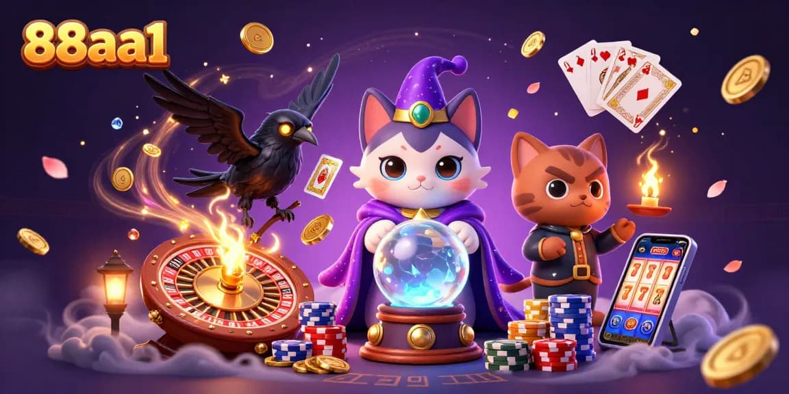 Experience exciting wins at 88aa1 with a mystical scene of fortune tellers and casino elements.
