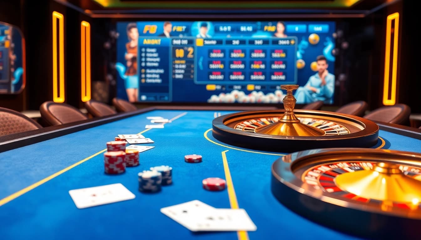 Experience F8 BET excitement at a luxurious casino table with vibrant roulette and thrilling gameplay.