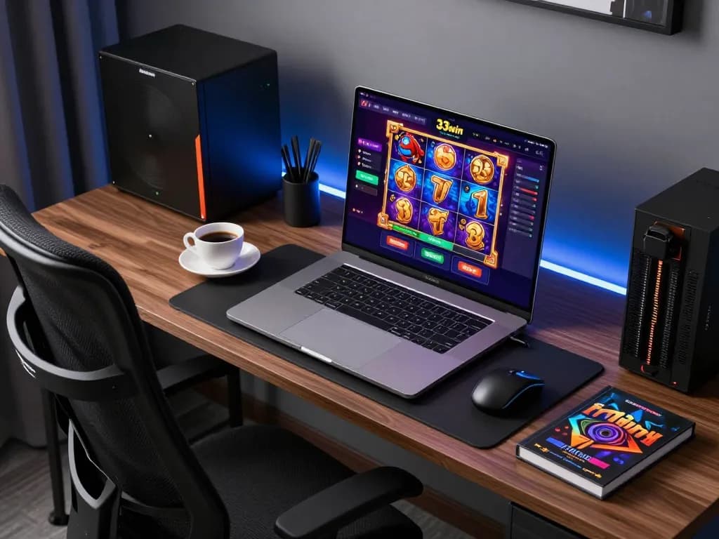 Engaging 33win online casino gaming setup showcasing vibrant gameplay atmosphere.