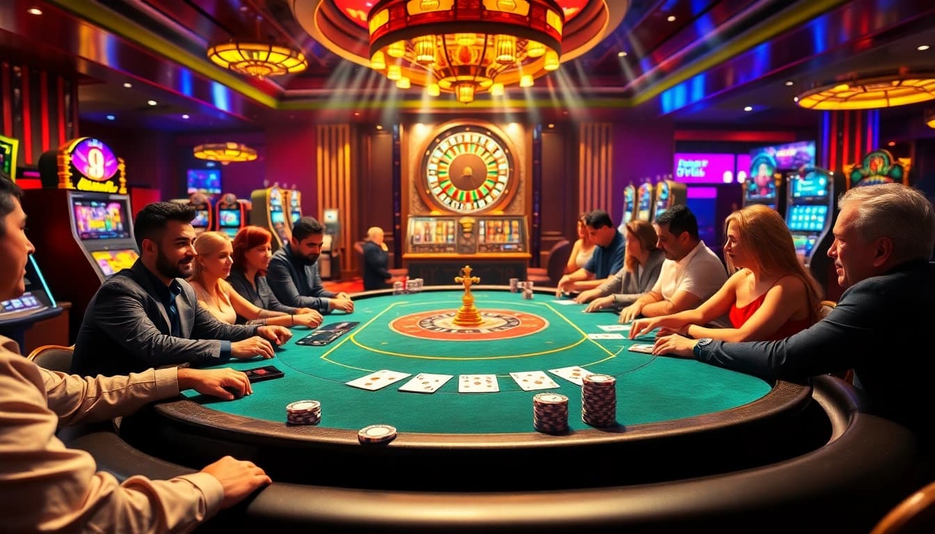 Experience thrilling poker action at u8888 with vibrant chips and gleaming cards in a luxury casino.