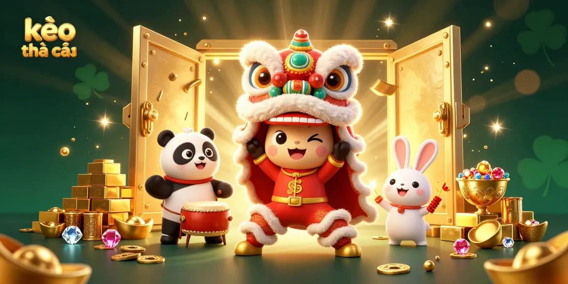 Engage in exciting betting strategies with kèo nhà cái's dynamic scene featuring vibrant characters and gold.