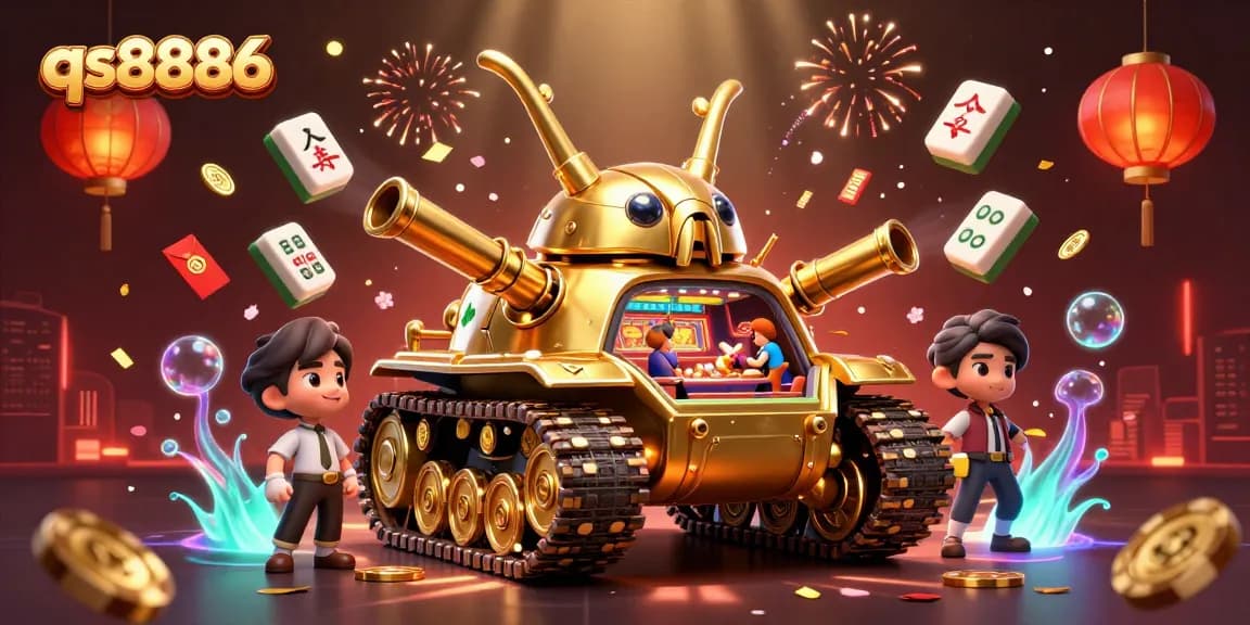 Engage in vibrant gaming action at qs8886's unique mini casino inside a golden beetle tank.
