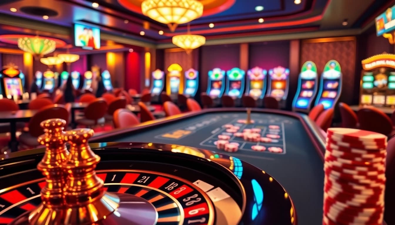 Experience the thrill of casinos with thabet88, featuring vibrant slot machines and poker action.