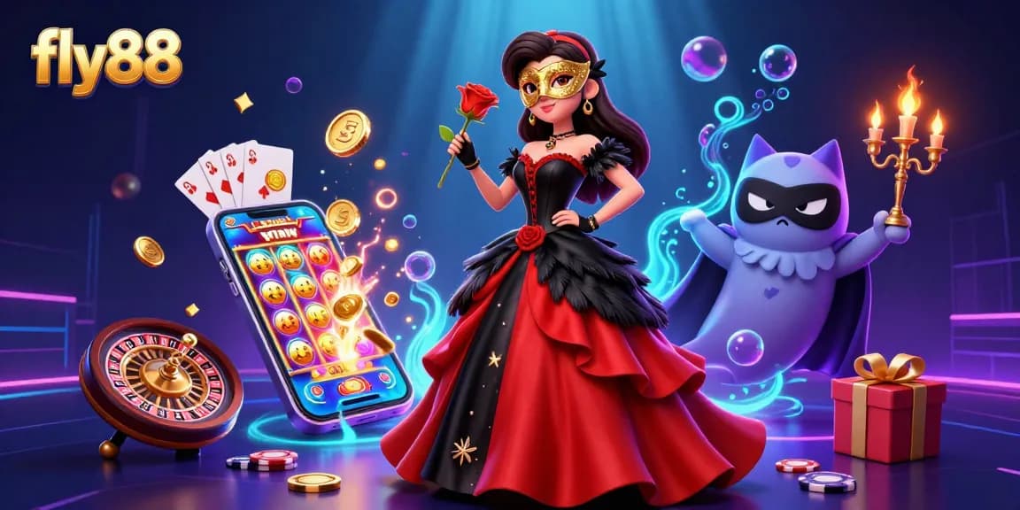 Win with fly88 by exploring vibrant online gaming scenes filled with slots and rewards.