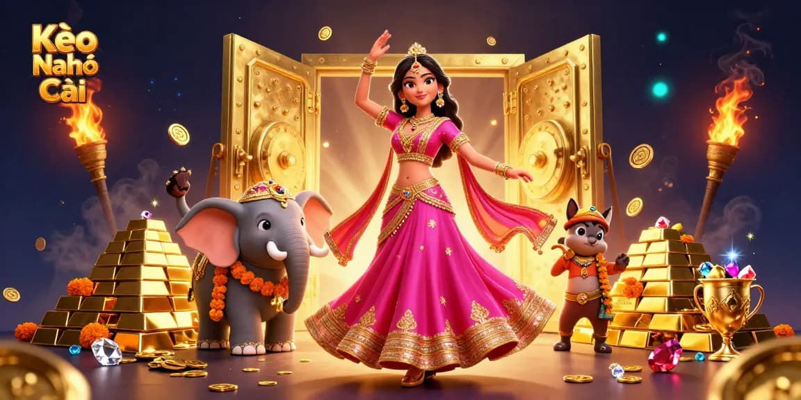 Experience Kèo Nhà Cái with thrilling odds and vibrant casino elements in a dynamic scene.