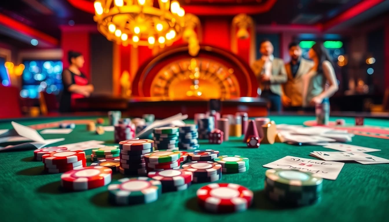 Experience TG88 excitement with vibrant casino chips and a thrilling roulette wheel.