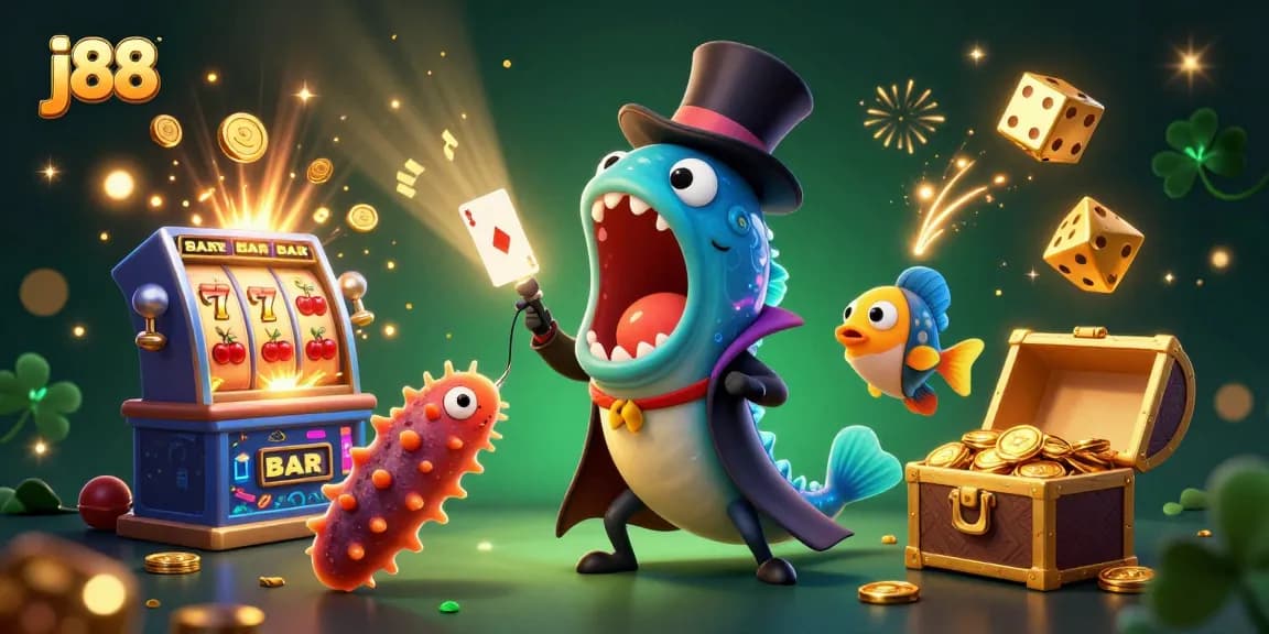 Engage in thrilling j88 gameplay with vibrant casino characters and exciting rewards.