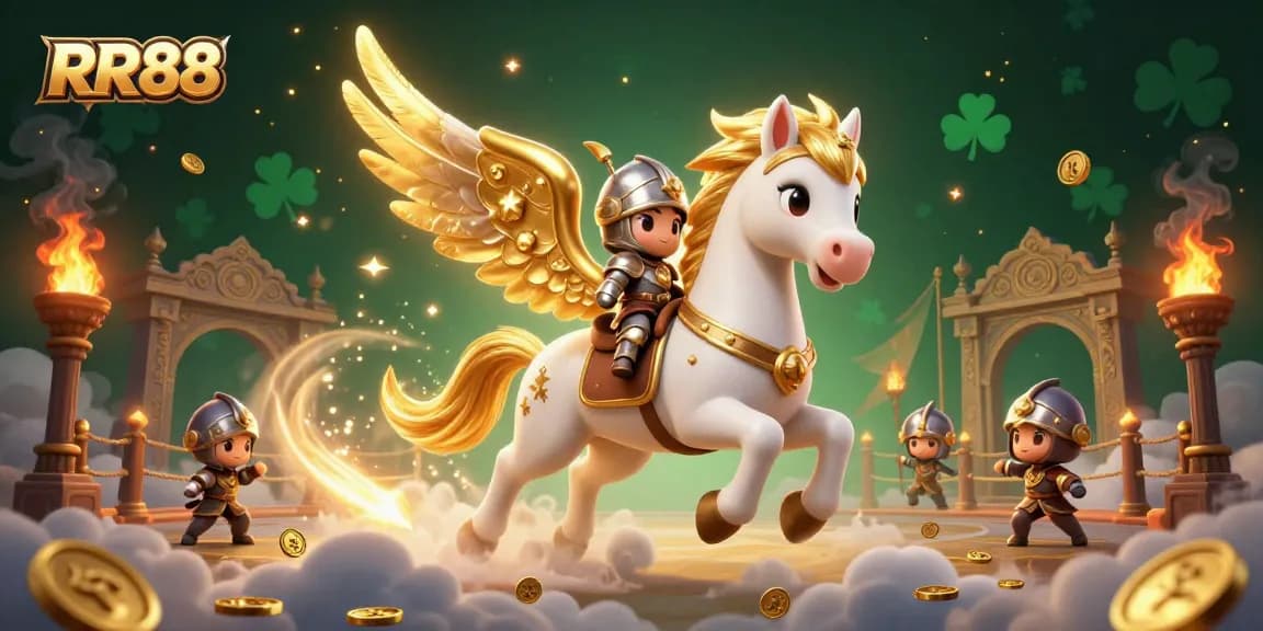 Experience RR88's exciting realm of online gaming with this vibrant illustration showcasing thrilling casino elements.
