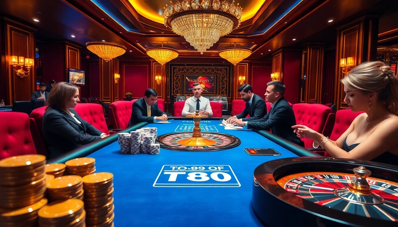 Engage in thrilling gameplay at TR88 bet with vibrant casino tables and chips.