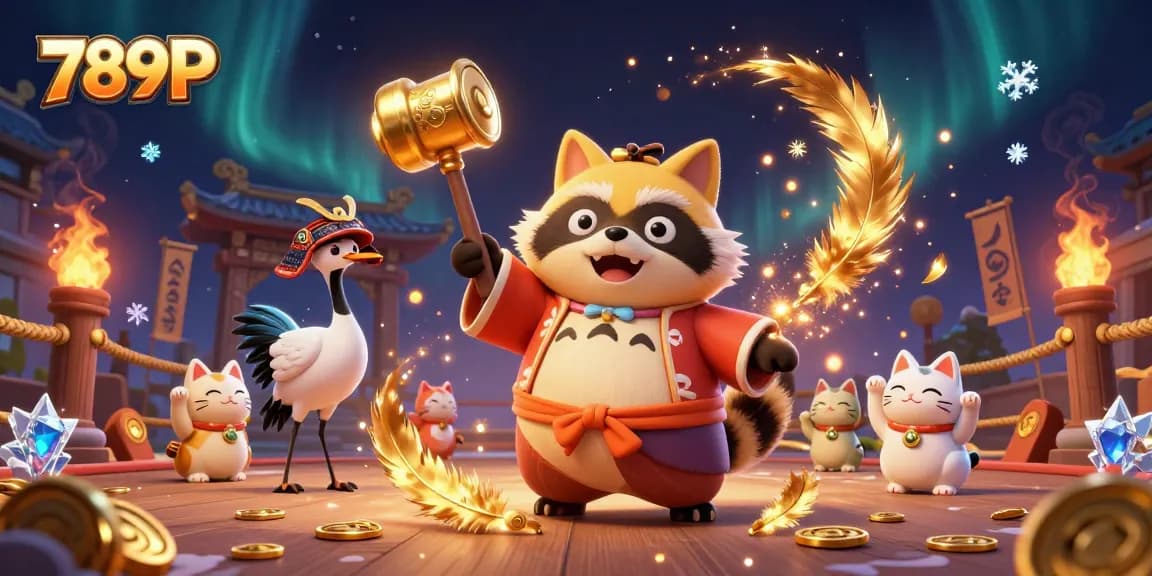 Experience thrilling gaming action at 789P with a vibrant, dynamic casino scene featuring unique characters.