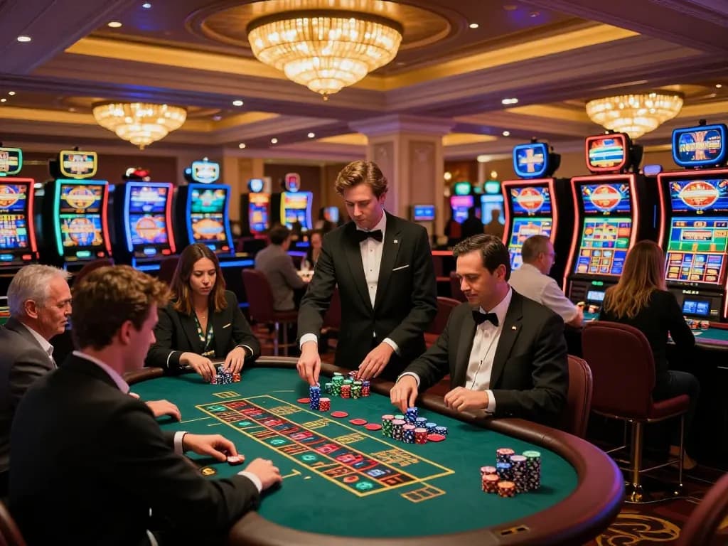 Engaging game moment with players strategizing at premium casino tables while exploring Go 88.