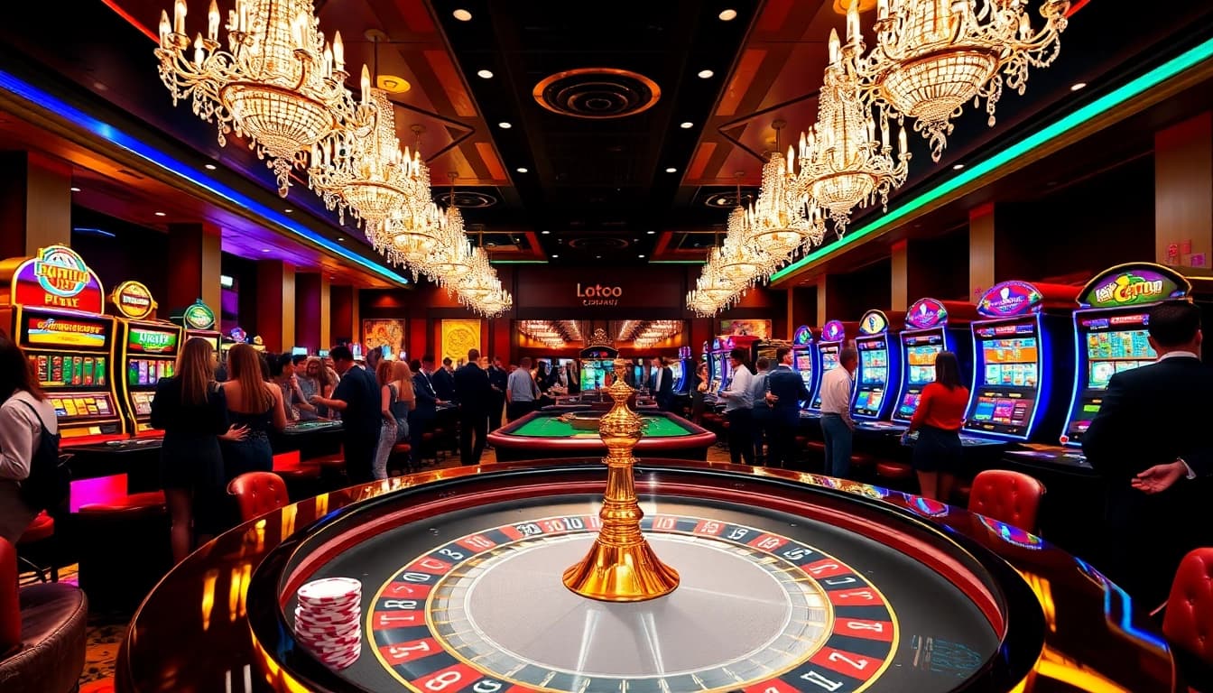 Experience the thrilling ambiance of loto188.gb.net with vibrant casino games and engaging gamblers.