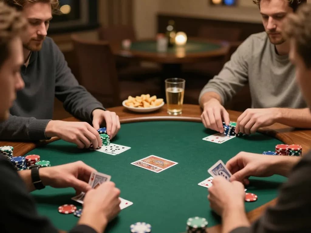 Players at keobongda poker night reveal their cards in an exciting atmosphere
