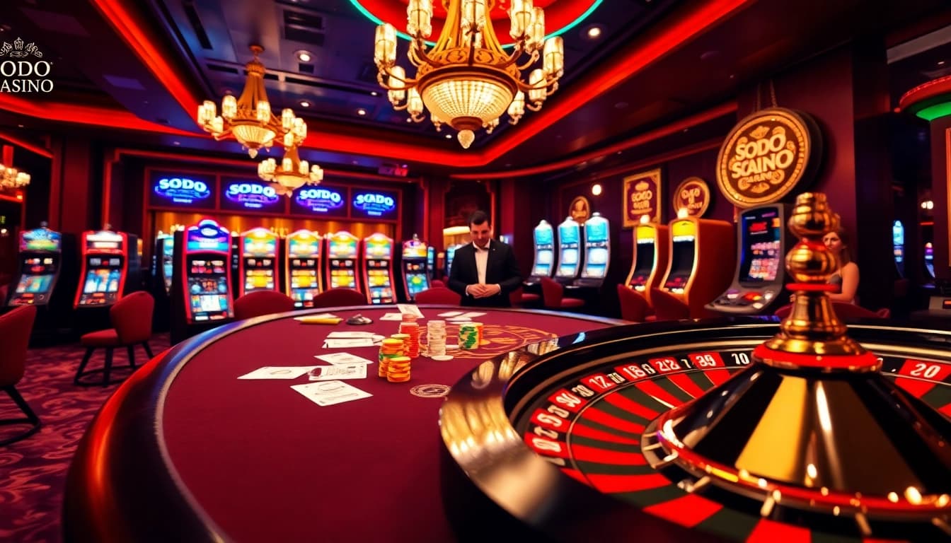 Experience thrilling gameplay at SODO CASINO with vibrant casino tables and exciting poker action.