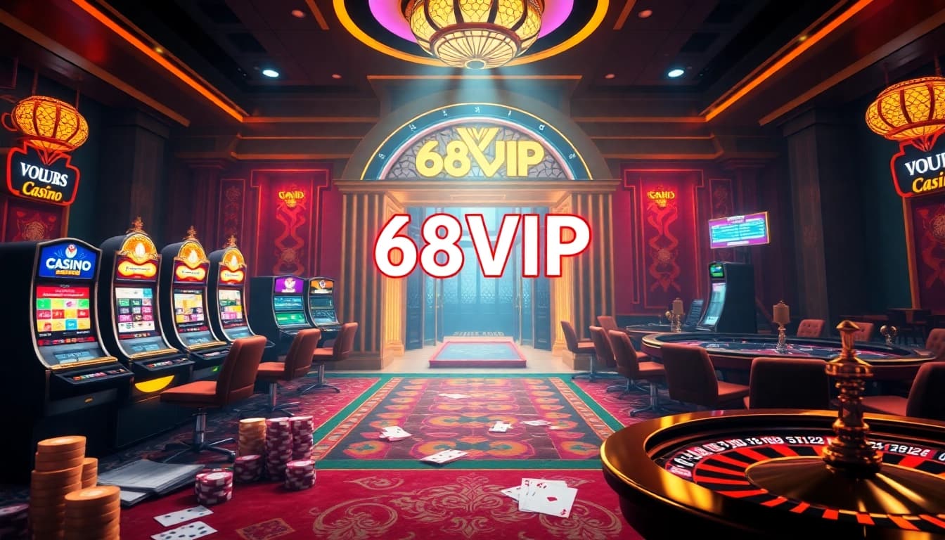 Immersive online gaming experience at 68VIP featuring vibrant casino elements.