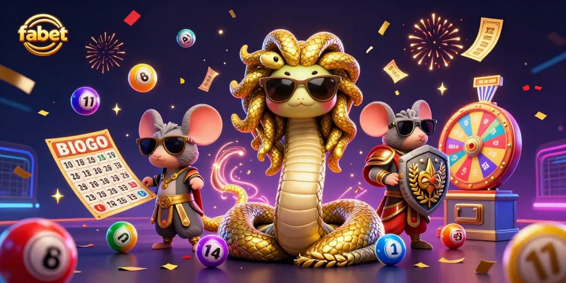 Experience fabet's vibrant gaming atmosphere with dynamic lottery elements and cheerful characters.