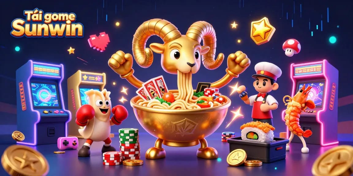 Experience Tải game Sunwin with vibrant characters and colorful game elements in this energetic casino scene.