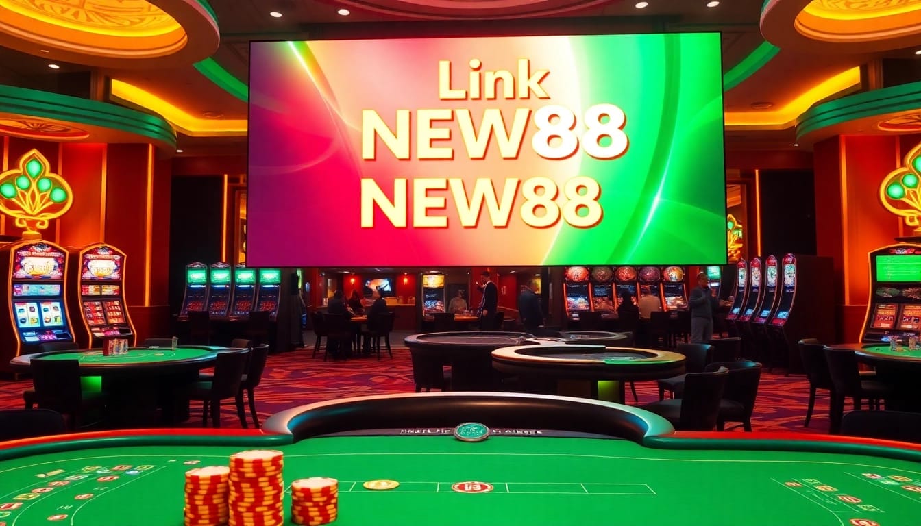 Experience the thrill of gaming at Link NEW88 with vibrant casino visuals and engaging gameplay.