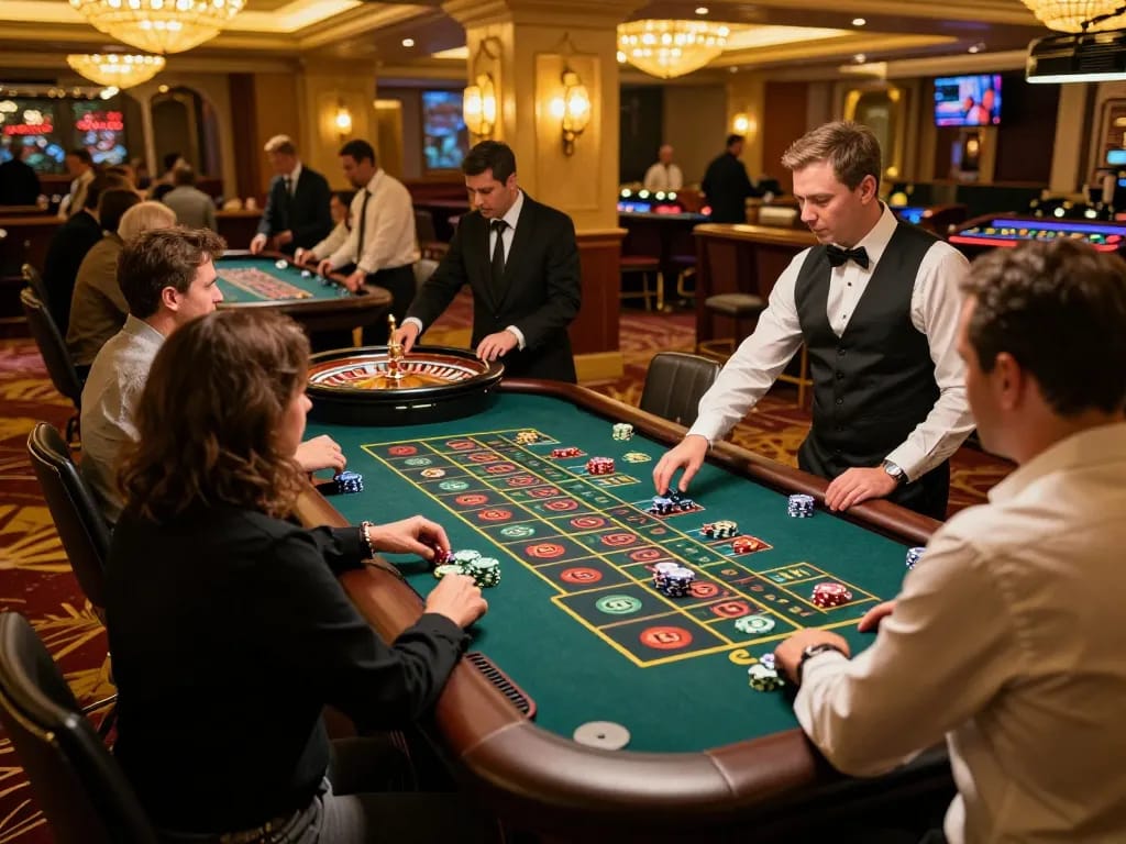 Experience the thrill of roulette with TX88 chips in a vibrant casino atmosphere.