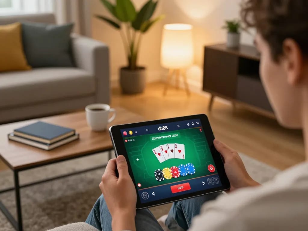 Engaging experience of a player using the dh88 app on a tablet for online casino gaming