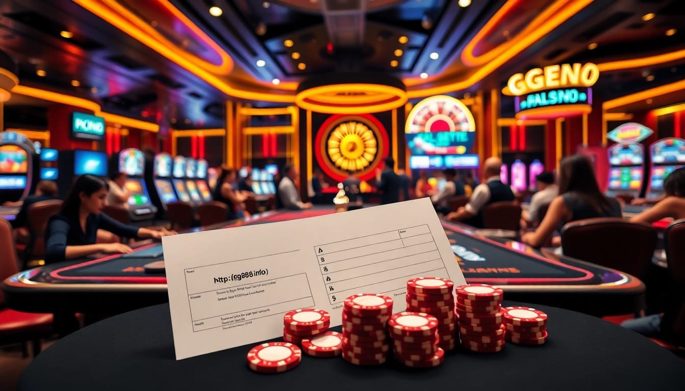 Gambling excitement at https://gg888.info/ with vibrant casino tables and slot machines showcasing professional play.