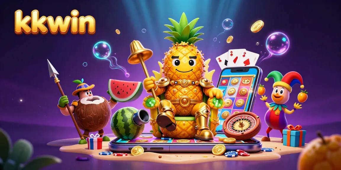 Experience the thrill of kkwin with vibrant gaming elements and cartoon characters in an engaging casino scene.