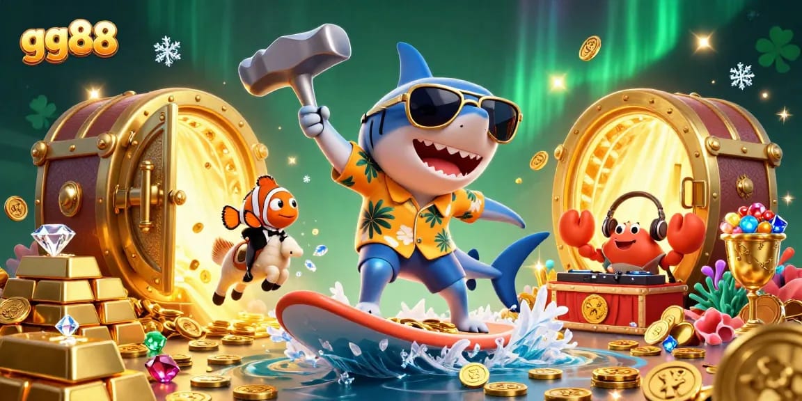Catch the excitement of gg88's thrilling gaming experience with a vibrant underwater casino scene.
