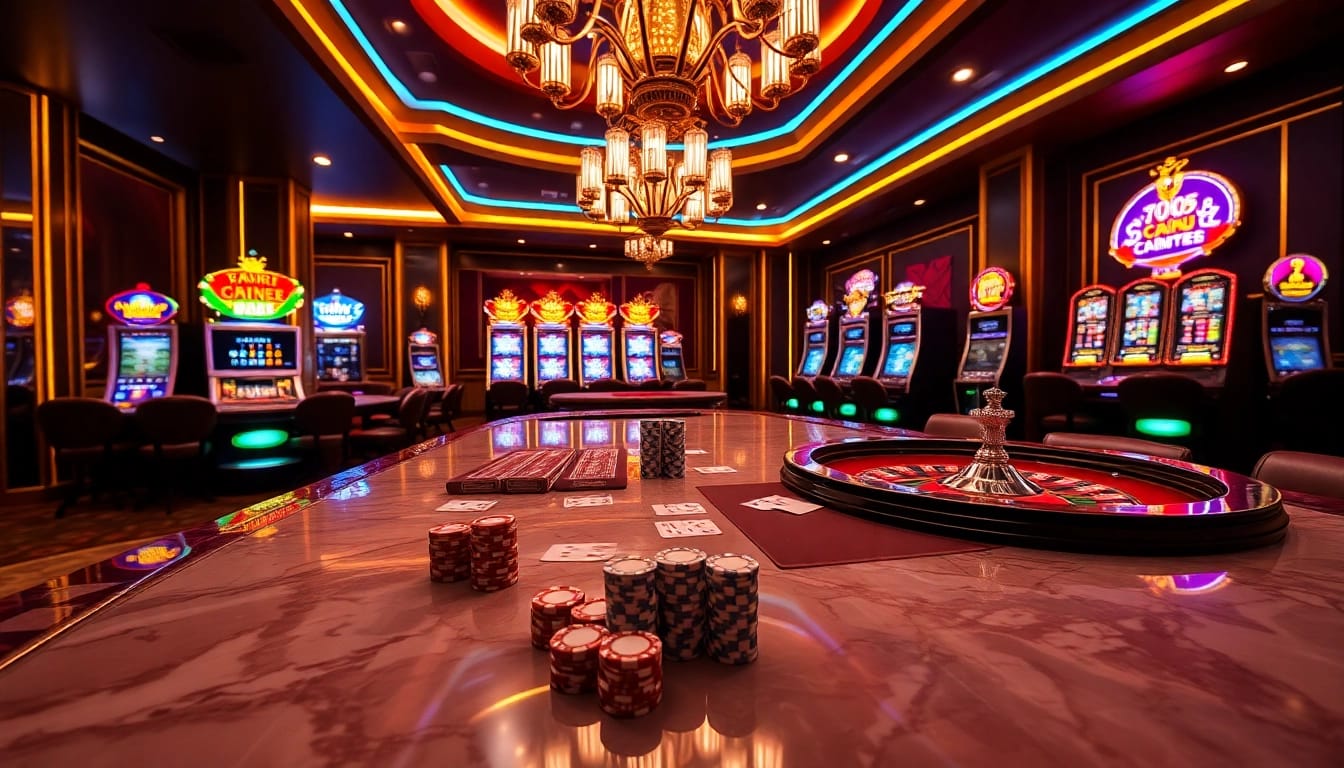 Thrilling casino action at 789club featuring poker chips and roulette wheels for an engaging experience.