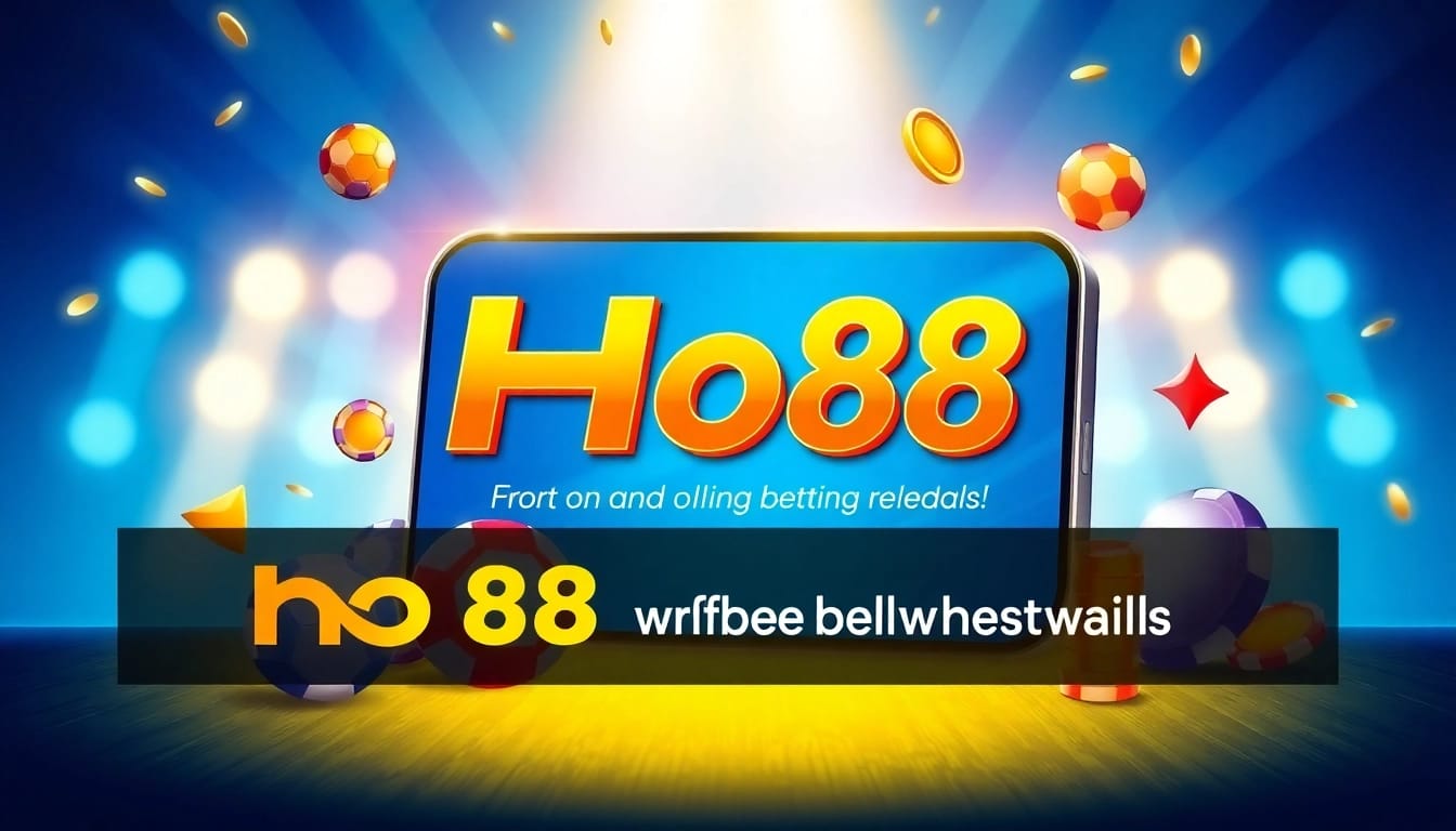 Ho88 promotional banner showcasing the app on a smartphone with football and casino elements emphasizing fast withdrawals.