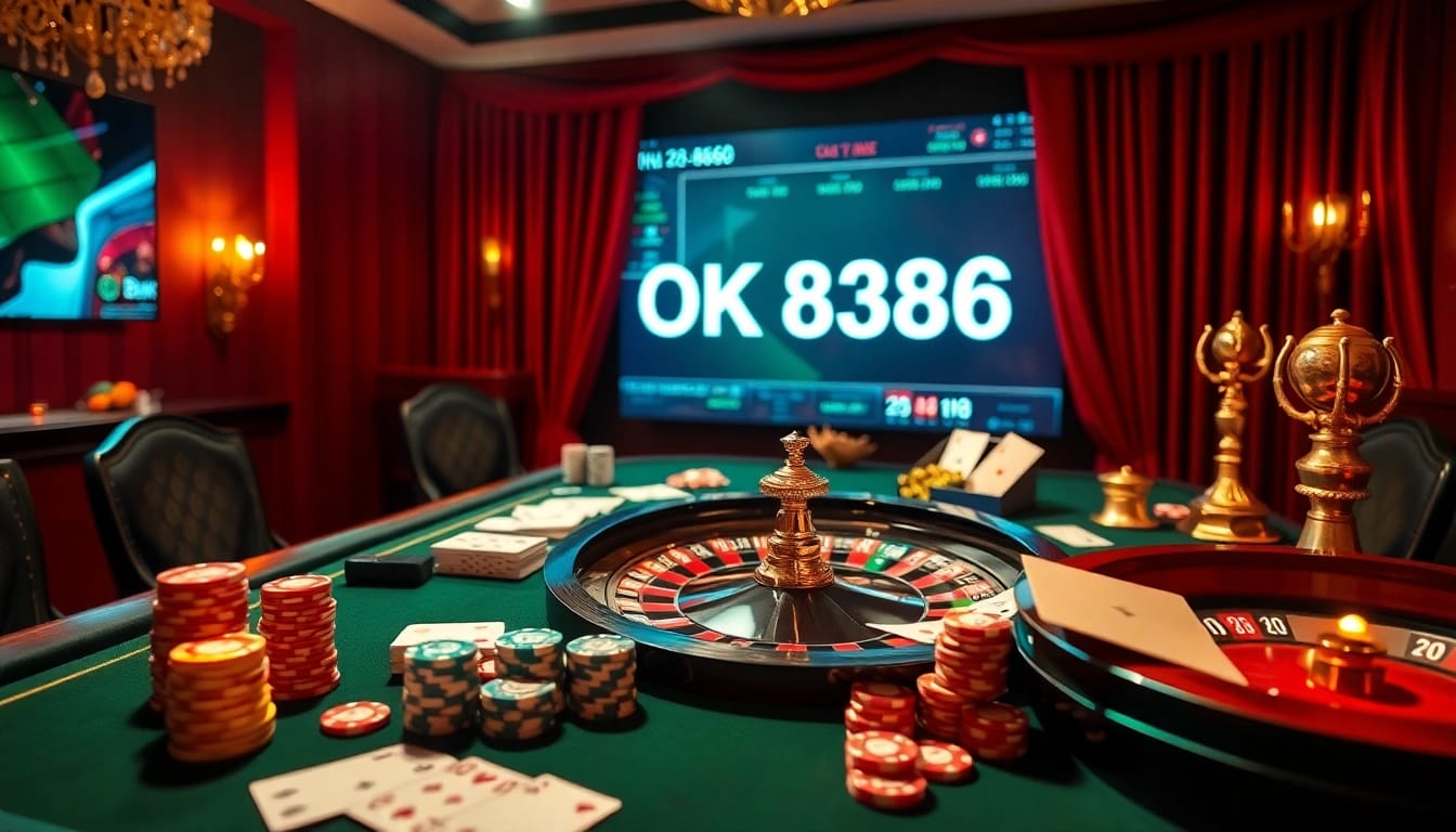 Experience the excitement of gambling at OK 8386 with vibrant casino tables and thrilling gameplay.