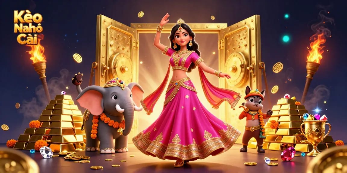 Experience Kèo Nhà Cái with thrilling odds and vibrant casino elements in a dynamic scene.