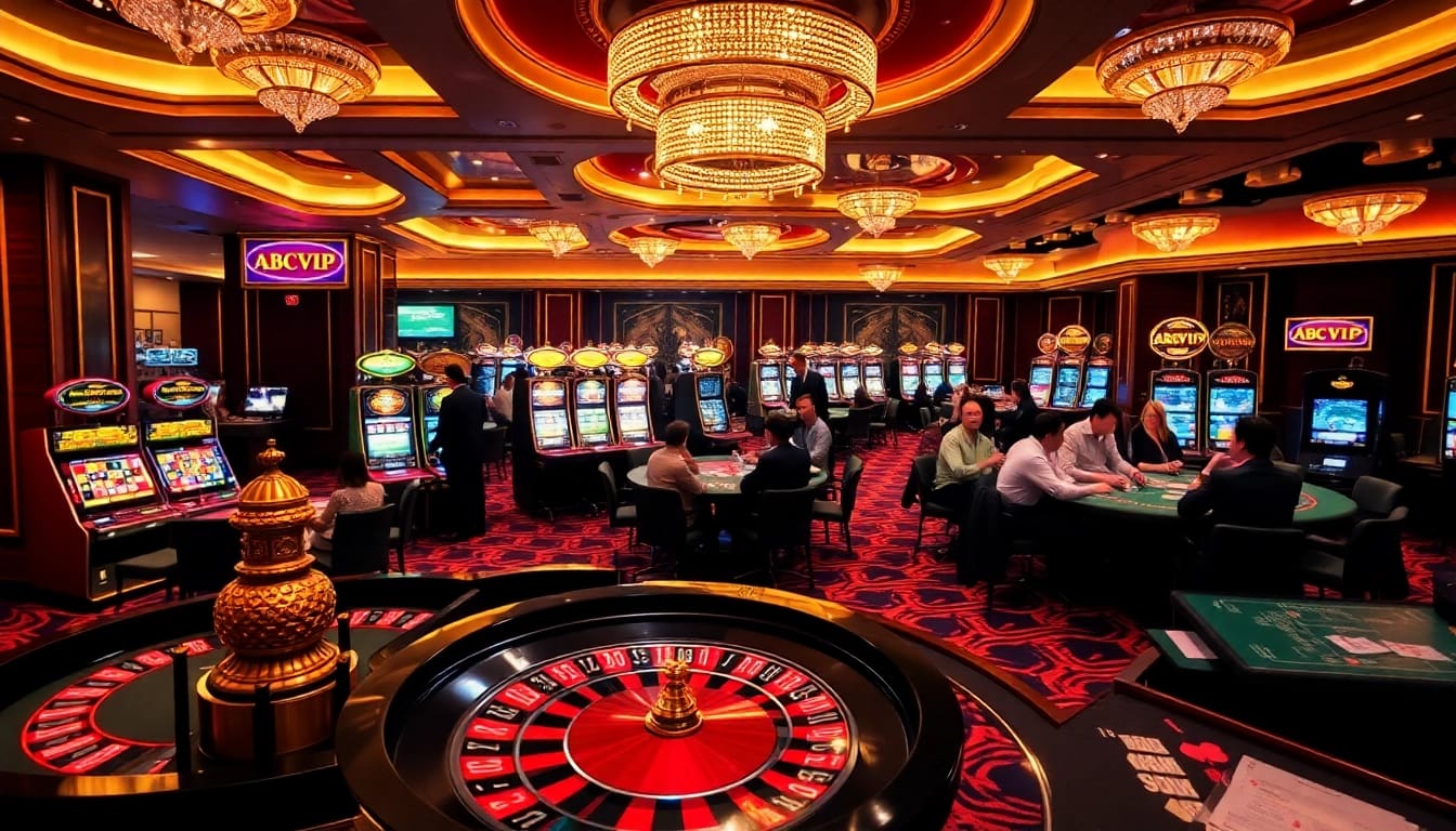 Players enjoying thrilling games at the ABCVIP casino, highlighting excitement and engagement.