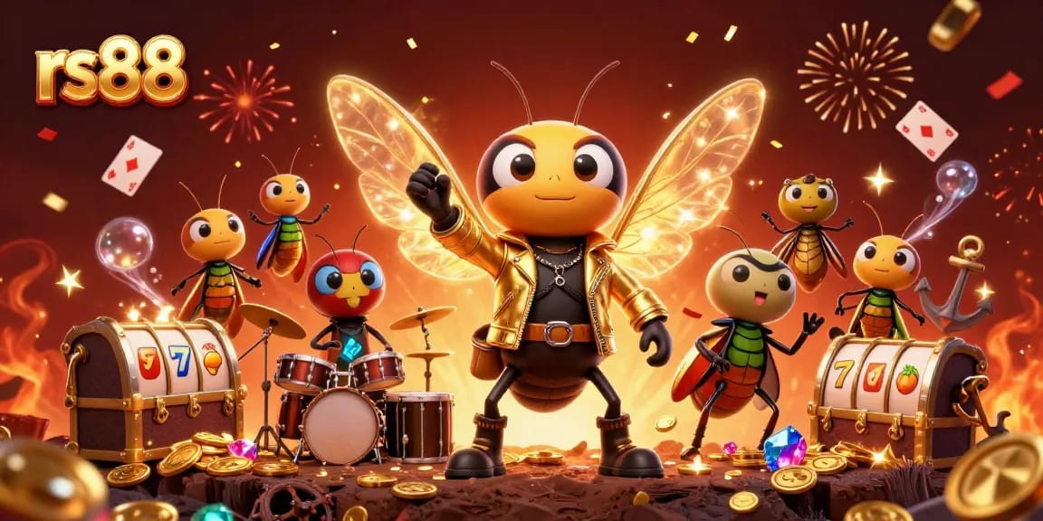 Experience the thrill of gambling with the rs88 rock star scene filled with slot reels and vibrant energy.
