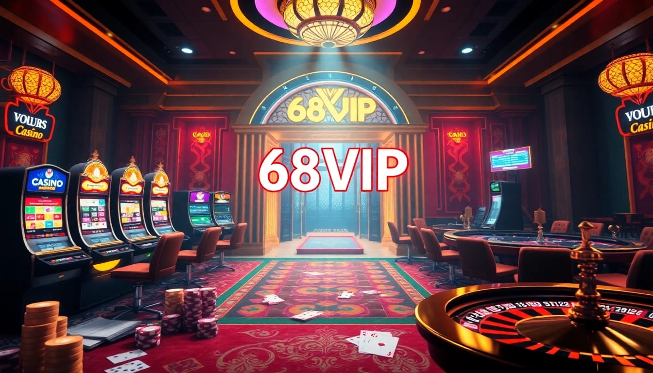 Immersive online gaming experience at 68VIP featuring vibrant casino elements.