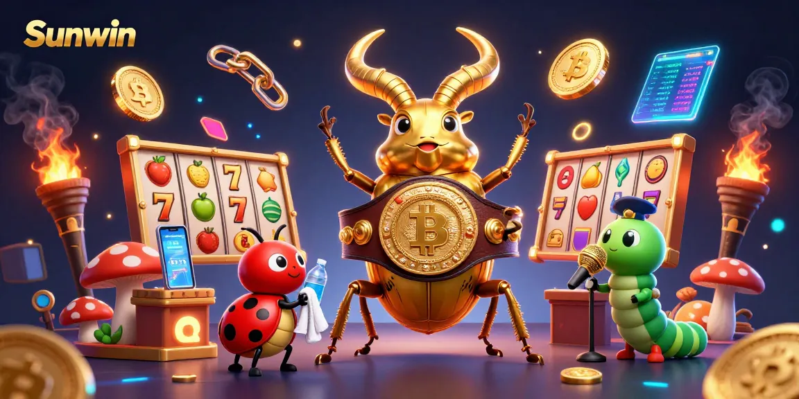 Experience thrilling gameplay with Sunwin's vibrant casino scene featuring a boxing beetle and dynamic elements.