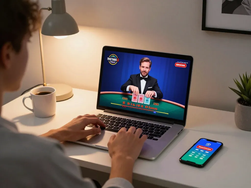 Experience exciting blackjack gameplay on 9bet with a cozy online gaming setup at home