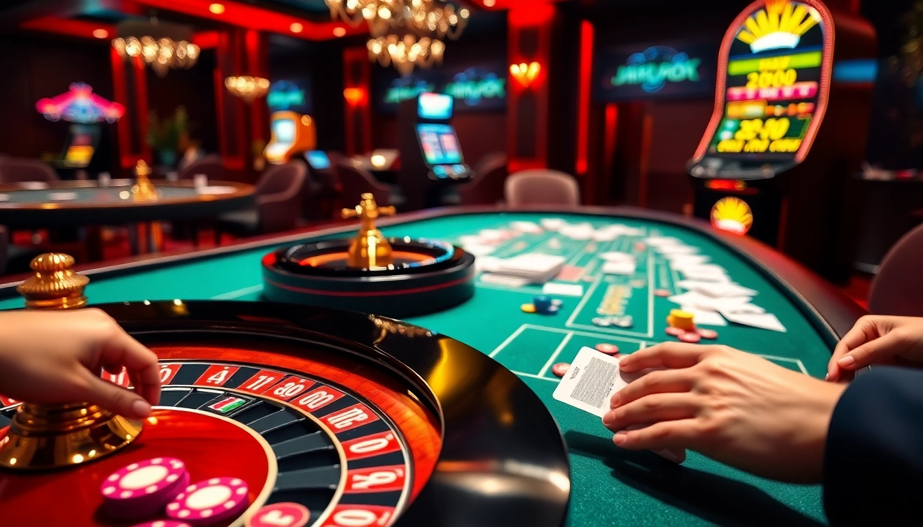 Experience the thrill of gambling at https://da88.navy/ with vibrant casino visuals, featuring roulette and poker.