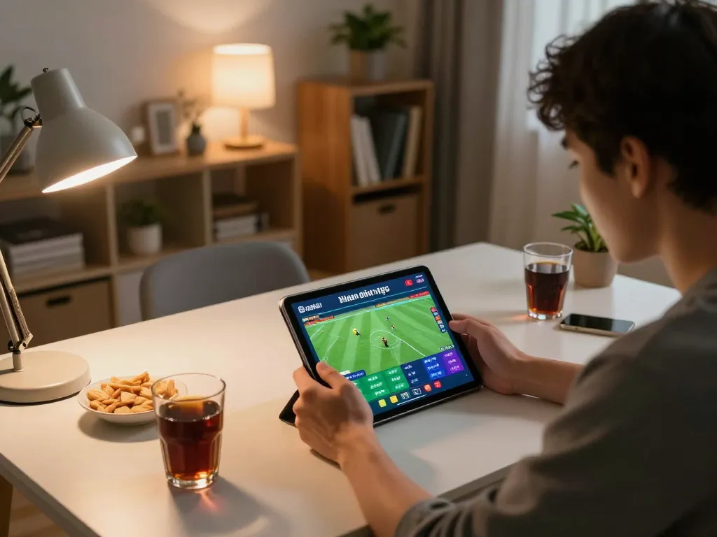 Engaging in Nhận định kèo online sports betting from a comfortable home gaming setup.
