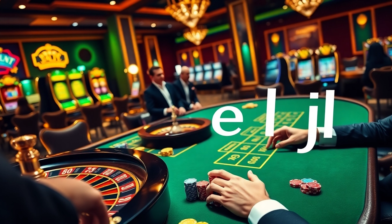 Exciting gambling scene with poker players engaging in strategic bets at the EE JL casino.