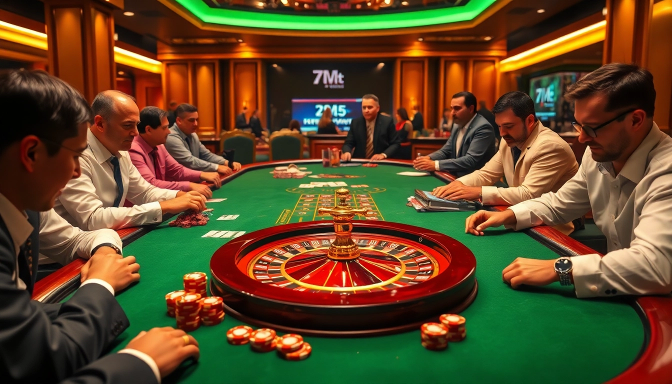 Experience the excitement of 7M at a luxurious casino table with poker chips and cards.
