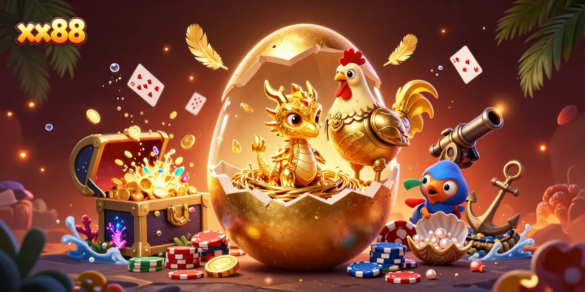 Experience winnings at xx88 with a golden dragon emerging from poker chips in a vibrant casino scene.