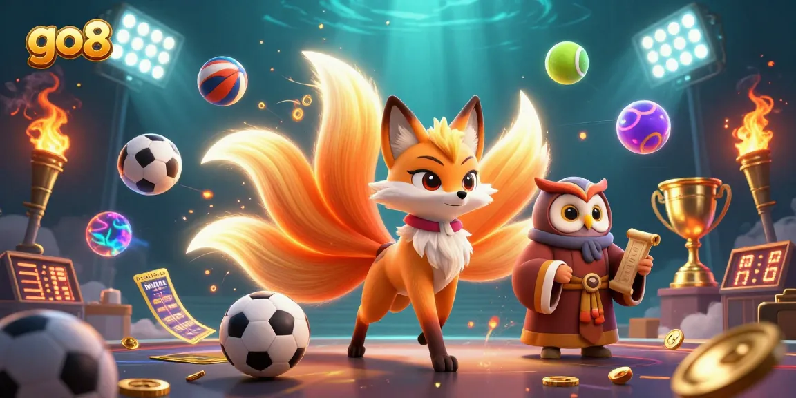 Experience winning strategies with go8 in this vibrant and dynamic online casino scene of lively characters and sports elements.